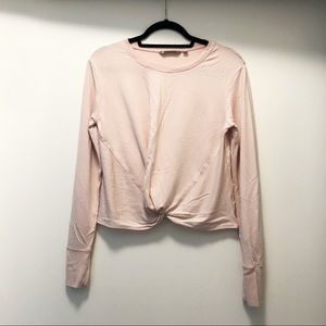 Light Pink Athleta Ruched Long-Sleeved Tee